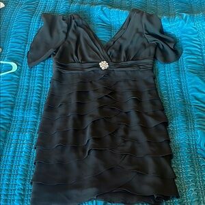 Elegant Black Ruffled Dress